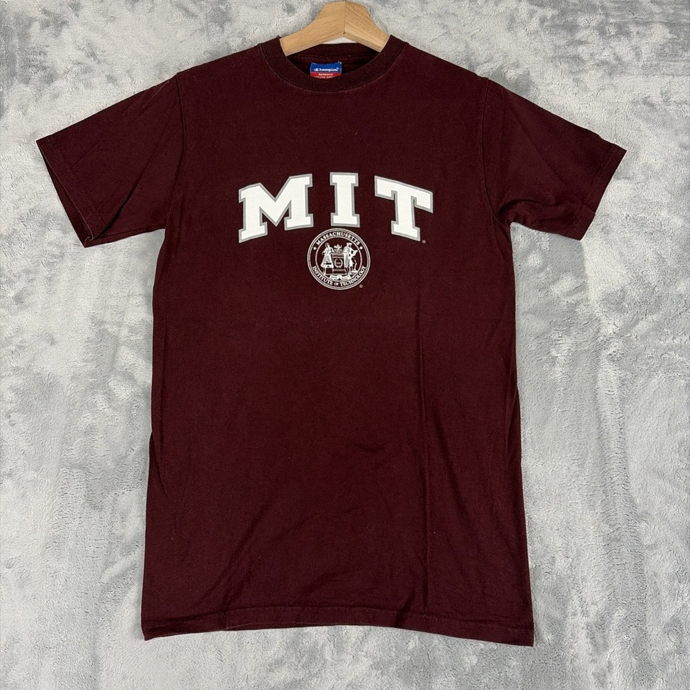 Massachusetts Institute Of Technology Shirt Mens Small Red MIT Seal Champion